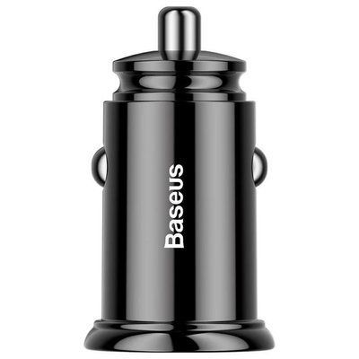 Автомобильное зарядное устройство Baseus Circular Plastic 1 USB / 1 Type-C Black 47299