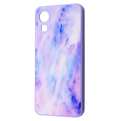 Чехол TPU+Glass Marble Clouds для Samsung Galaxy A03 Core Purple 61359