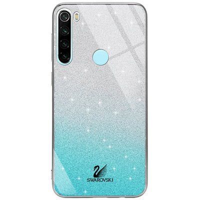 Чохол TPU+Glass з блискітками Swarovski для Xiaomi Redmi Note 8 Бірюзовий 38784