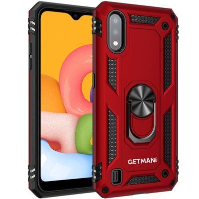 Протиударний чохол GetSerg Magnet Ring для Samsung Galaxy A01 Червоний 42258