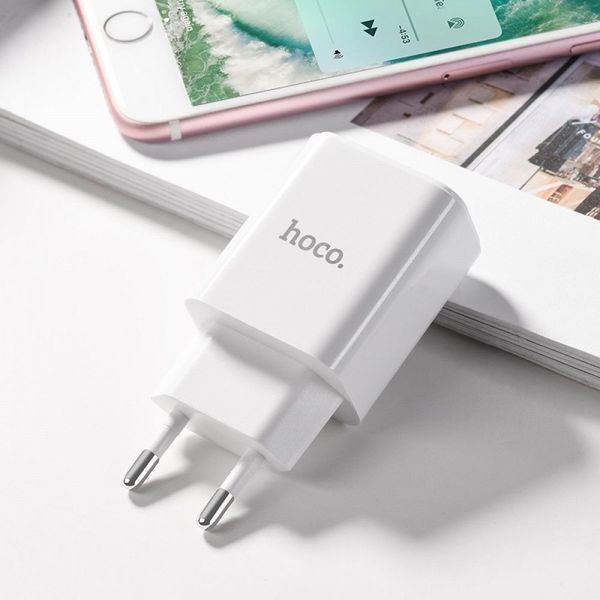 Сетевое зарядное устройство Hoco C62A + кабель MicroUSB 2USB 2.1A White 42364