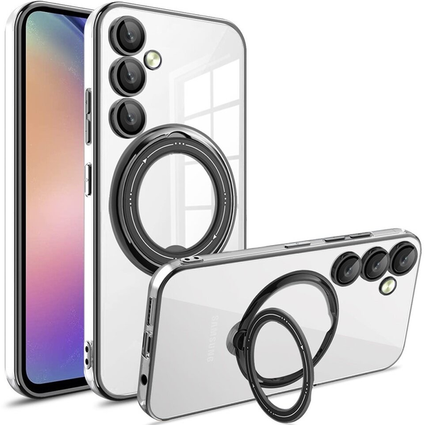 Чохол з підставкою MagSafe для Samsung Galaxy S24 Ultra Прозорий/Фіолетовий