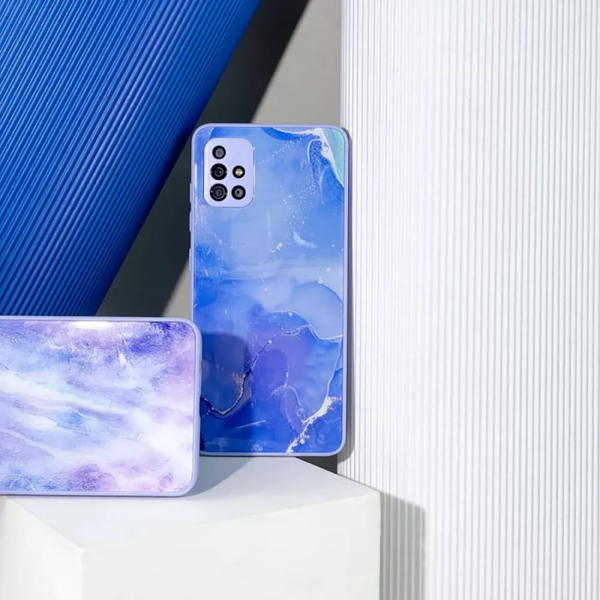 Чехол TPU+Glass Marble Clouds для Samsung Galaxy A03 Core Purple 61359