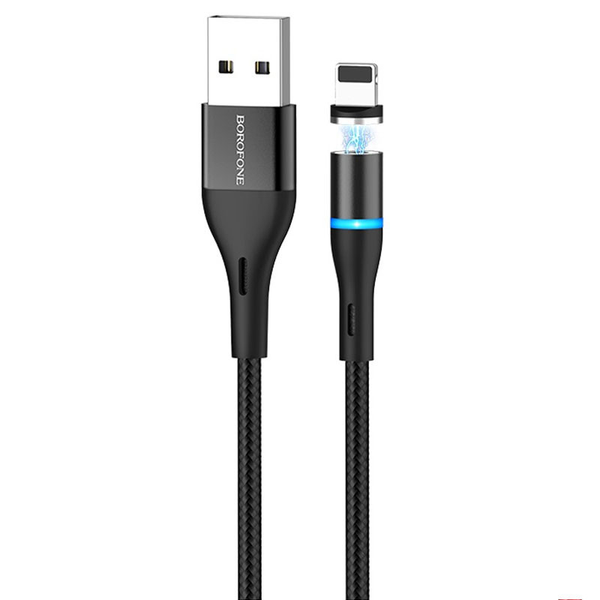 Кабель Borofone BU16 Skill magnetic USB to Lightning 2.4A 1.2м Black 65032