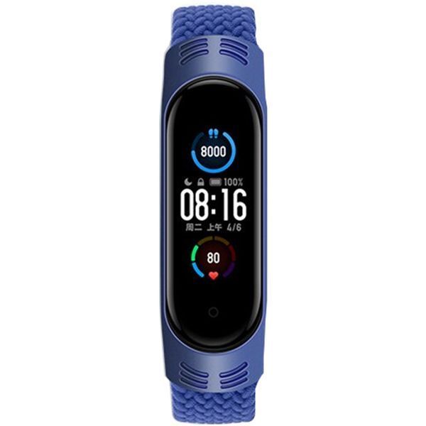 Ремінець Braided Solo Loop для Xiaomi Mi Band 3/4/5/6 M Blue 60168