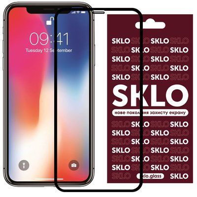 Защитное стекло Premium SKLO для Iphone X / XS / 11 Pro Black 55499