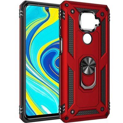 Противоударный чехол Serg Magnet Ring для Xiaomi Redmi Note 9 / Redmi 10X Красный 42939