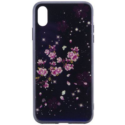 Чехол TPU+Glass Fantasy для Iphone X / XS Цветение 35282