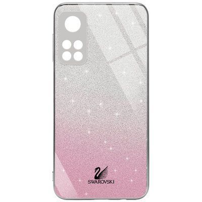 Чохол TPU+Glass Swarovski Full для Xiaomi Mi 10T / Mi 10T Pro Рожевий 56063
