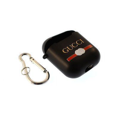 Чехол Matte Protective с карабином для Apple Airpods GUCCI Black 32966