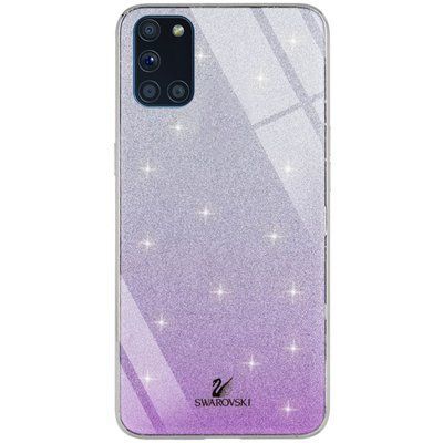 Чехол TPU+Glass с блестками Swarovski для Samsung Galaxy A31 Фиолетовый 44194