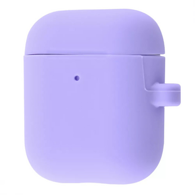 Чехол Silicone Slim с карабином для Apple Airpods 1 / 2 Light Purple 59062