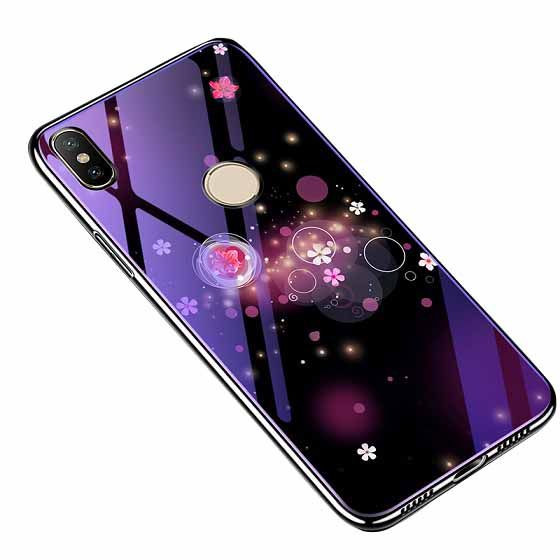 Чехол TPU+Glass Fantasy для Xiaomi Redmi Note 6 Pro Bubbles with flowers 31371