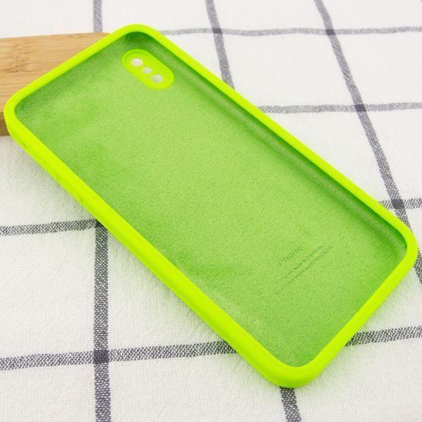 Чохол Silicone Case Square для Iphone X / XS Салатовий / Neon green 53329