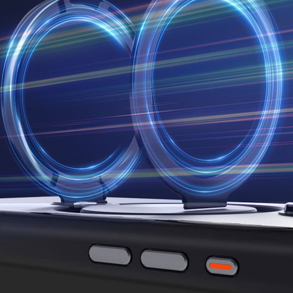 Чохол Metal Buttons MagSafe Colorful HQ Ring для Iphone 14 Pro Max Black 84159
