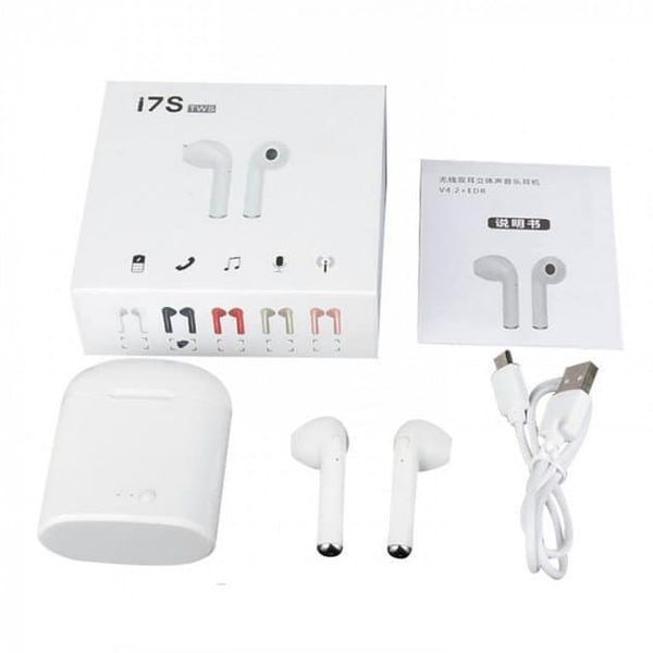 Наушники беспроводные i7S TWS White 37679