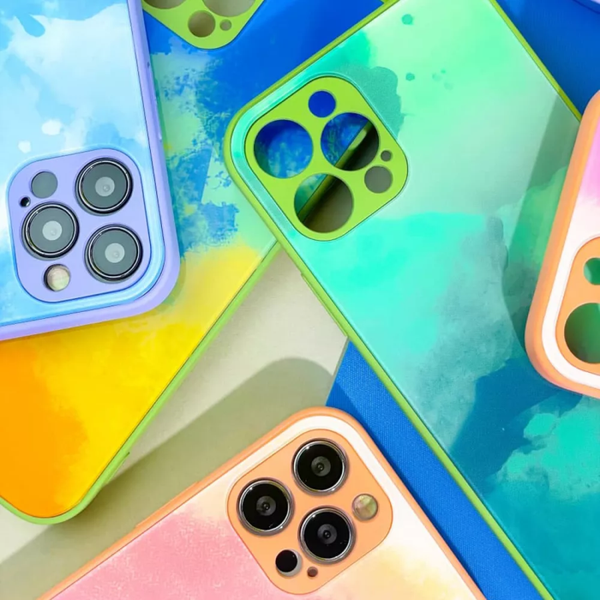 Чохол TPU+Glass Bright NoLogo для IPhone 13 Pro Blue / yellow 61284