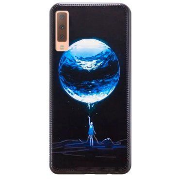 Чехол Night Case для Samsung Galaxy A7 2018 A750 Девушка и планета 66439