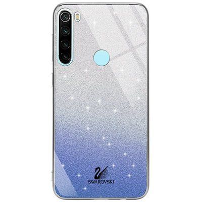 Чохол TPU+Glass з блискітками Swarovski для Xiaomi Redmi Note 8 Синій 38785