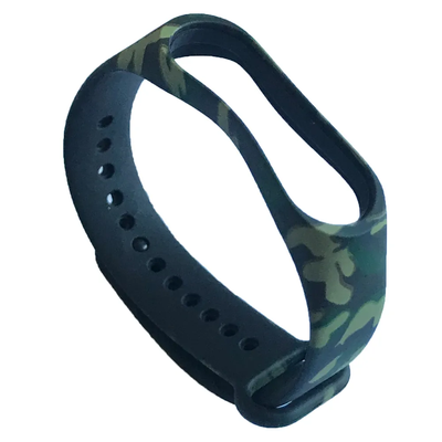 Ремінець Silicone Camouflage для Xiaomi Mi Band 5/6/7 Black/Green 86719