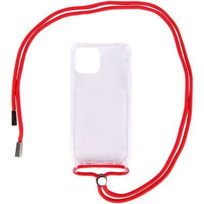 Чехол Crossbody Transparent со шнурком для Iphone 11 Pro Max Красный 57188