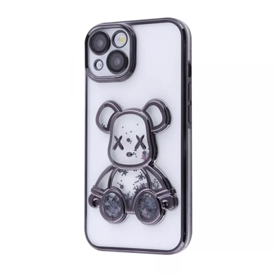Чохол Shining Bear з блискітками для Iphone 15 Black 82394