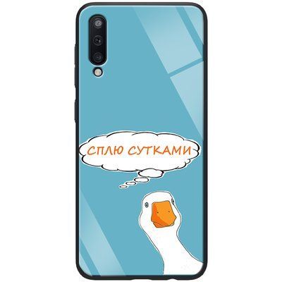 Чохол TPU+Glass ForFun для Samsung Galaxy A50/A30s Сплю сутками / Блакитний 44274
