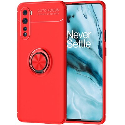 Чехол Din Color Magnet Ring для OnePlus Nord Красный 60123