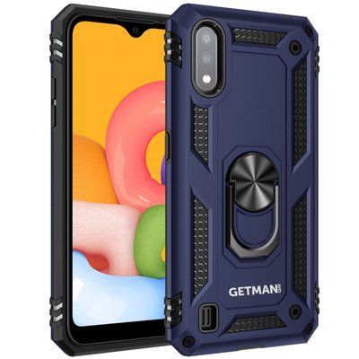 Протиударний чохол GetSerg Magnet Ring для Samsung Galaxy A01 Темно-синій 42259