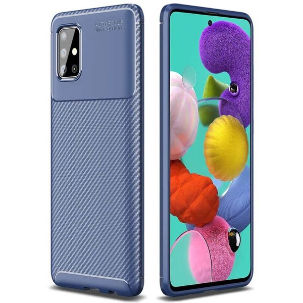 Чохол Kaisy Сarbon для Samsung Galaxy A71 Blue 56587