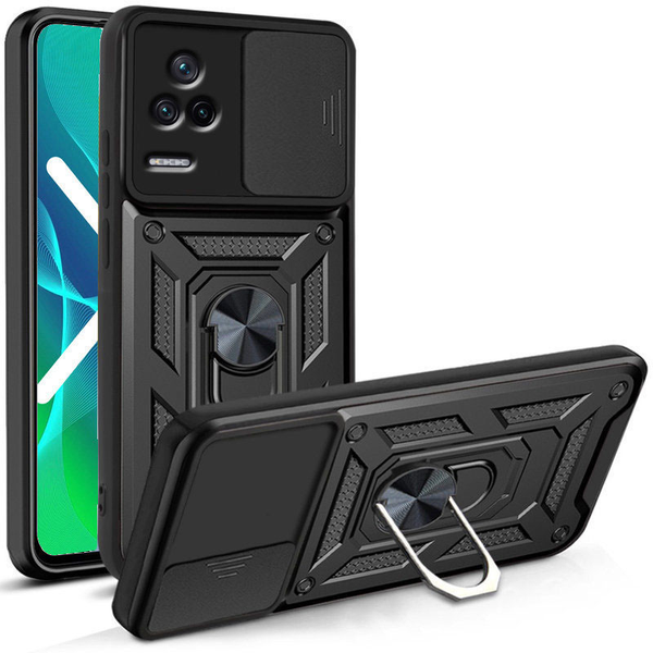 Противоударный чехол Camsh Serg Ring для Xiaomi Poco F4 Красный 65891