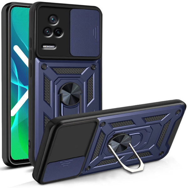 Противоударный чехол Camsh Serg Ring для Xiaomi Poco F4 Красный 65891