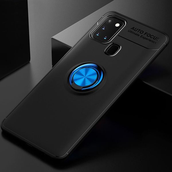 Чехол Din Color Magnet Ring для Samsung Galaxy A21s Черный / Синий 44098