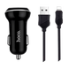 Автомобільний зарядний пристрій Hoco Z1 + кабель Lightning 2USB / 2.1A Black 37459 1