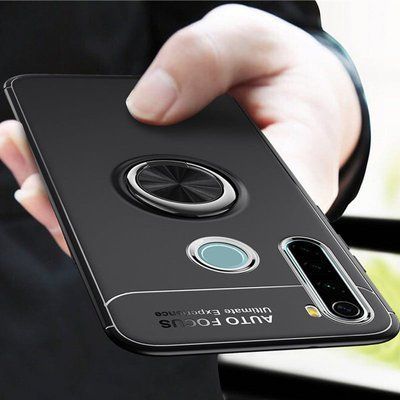 Чохол Din Color Magnet Ring для Xiaomi Redmi Note 8 Чорний / Синій 37460