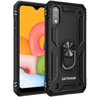 Протиударний чохол GetSerg Magnet Ring для Samsung Galaxy A01 Чорний 42260