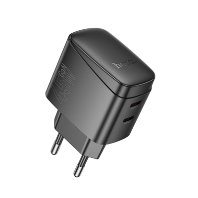 Мережевий зарядний пристрій Hoco CS62A 2Type-C PD45W Black 87385