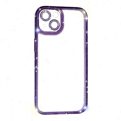 Чохол PHIBR Bling для Iphone 15 Прозорий / Deep Purple 82124