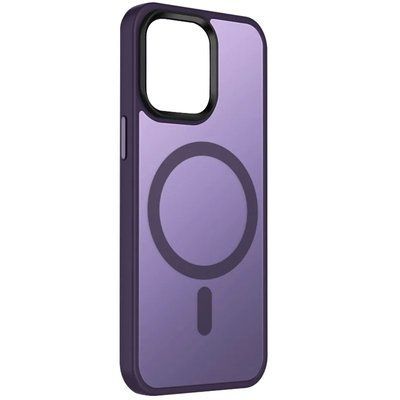 Чохол Metal Buttons MagSafe Colorful для Iphone 15 Pro Темно-фіолетовий 84187