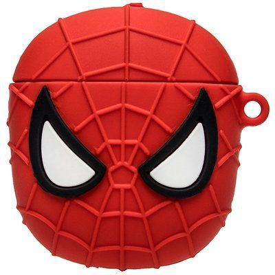 Чехол Marvel & DC с карабином для Apple Airpods Spider man / Красный 50570