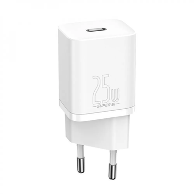 Зарядний пристрій Baseus Super Silicone PD Charger 25W Type-C White 82596