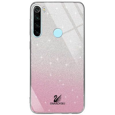 Чохол TPU+Glass з блискітками Swarovski для Xiaomi Redmi Note 8 Рожевий 38786