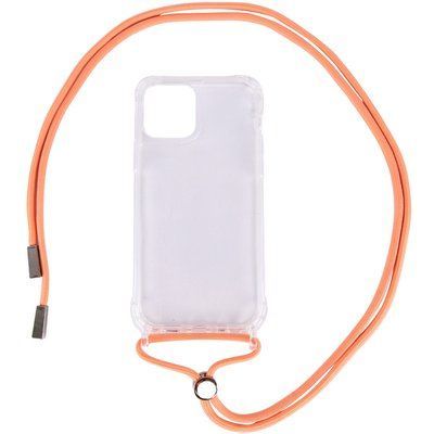 Чехол Crossbody Transparent со шнурком для Iphone 11 Pro Max Персиковый 57189