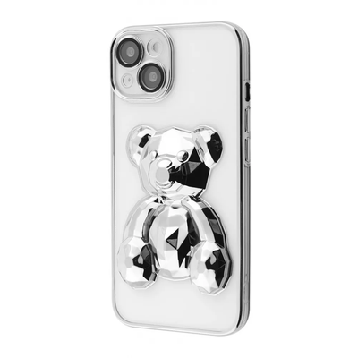 Чохол Perfomance Bear зі склом на камеру для Iphone 13 Прозорий / Silver 80281