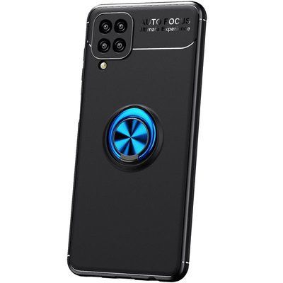Чехол Din Color Magnet Ring для Samsung Galaxy A22 / M32 / M22 Черный / Синий 60124