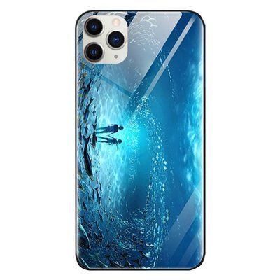Чохол TPU+Glass Night case для Iphone 11 Pro Під водою / Блакитний 47504