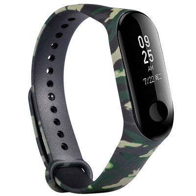 Ремешок с рисунком для Xiaomi Mi Band 3/4 Хаки / Зеленый 43680