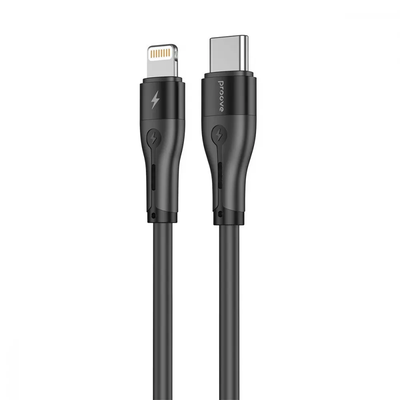 Кабель Proove Soft Silicone Type-C to Lightning 27W 1м Black 81298