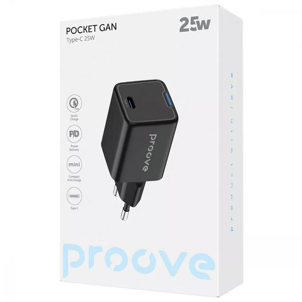 Мережевий зарядний пристрій Proove Pocket GaN Type-C 25W White 85424