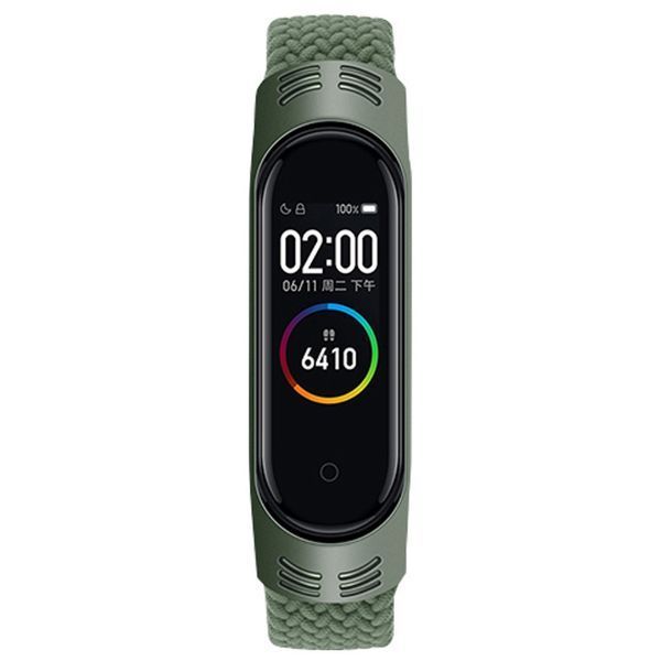 Ремешок Braided Solo Loop для Xiaomi Mi Band 3/4/5/6 M Green 60174